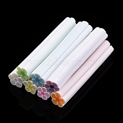 Luminous Handmade Polymer Clay Nail Art Decoration, Fashion Nail Care, No Hole Tubes, Flower, Mixed Color, 47~50x8~10x8~10mm(CLAY-T016-85)