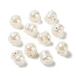ABS Plastic Beads, AB Color Plated, with Rhinestone, Cat, Light Goldenrod Yellow, 15x15x14mm, Hole: 2mm(KY-C018-02)
