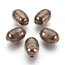 CCB Plastic Carved Beads, Oval, Gunmetal, 27x18mm, Hole: 3mm(CCB-J029-16B)