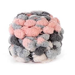 Segment Dyed Pom Pom Chunky Yarn, Arm Knitting Yarn, Super Softee Thick Fluffy Jumbo Chenille Polyester Yarn, for Blanket Pillows Home Decoration Projects, Colorful, 30mm, about 27.34 yards(25m)/skein(PW-WG47765-09)