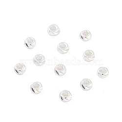 Brass Beads, Cadmium Free & Lead Free, Flat Round, 925 Sterling Silver Plated, 3x1.5mm, Hole: 1.2mm(KK-M288-08S-A)