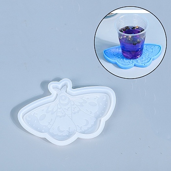DIY Cup Mat Silicone Molds, Coaster Molds, Resin Casting Molds, Butterfly, White, 90x130x10mm