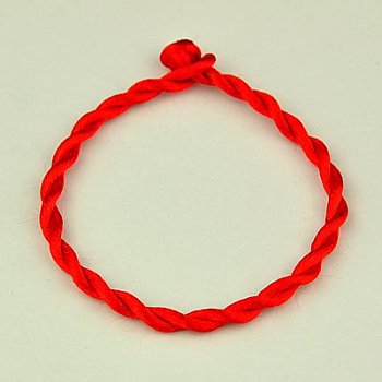 Nylon Rattail Satin Cord Bracelet Making, Red, 190x3mm