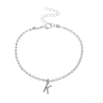 Fashionable and Creative Rhinestone Anklet Bracelets, English Letter K Hip-hop Creative Beach Anklet for Women