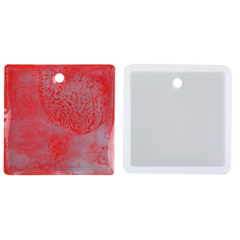 Square Pendant Silicone Molds, for UV Resin, Epoxy Resin Jewelry Making, White, 28.5x28.5x7.5mm