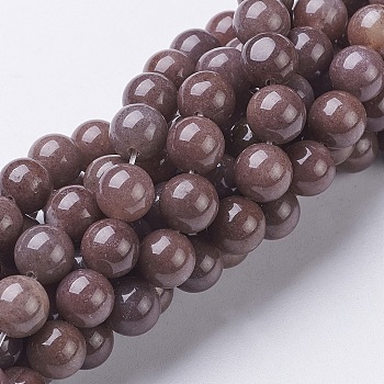 Gemstone Beads Strands, Natural Purple Aventurine, Round, about 8mm in diameter, hole: about 1mm, 15~16 inch