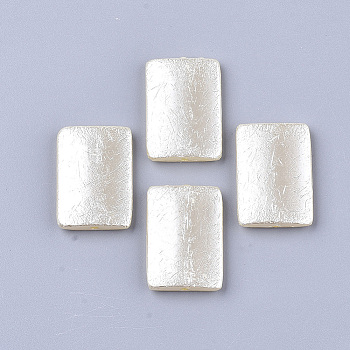 ABS Plastic Imitation Pearl Beads, Rectangle, Beige, 28x19.5x5mm, Hole: 1.8mm, about 190pcs/500g