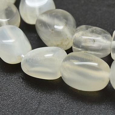 Naturelles perles pierre de lune blanc brins(G-O186-C-04)-2