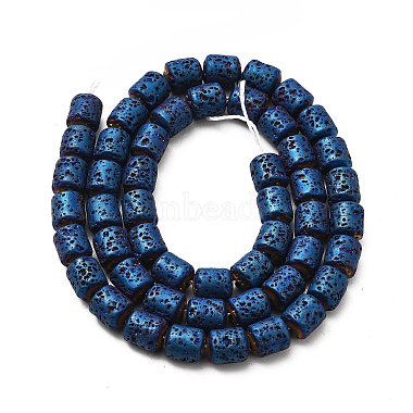 Electroplated Natural Lava Rock Beads Strands(G-G984-16C)-2