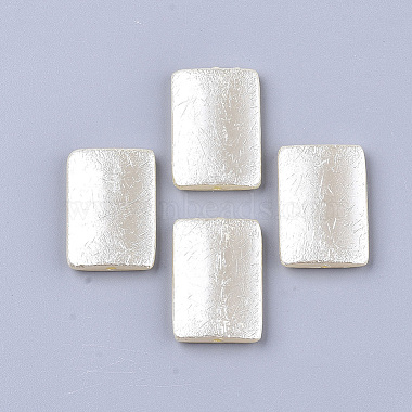 28mm Beige Rectangle ABS Plastic Beads