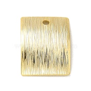 Brass Pendants, Long-Lasting Plated, Cadmium Free & Lead Free, Rectangle, Real 24K Gold Plated, 14x11x0.6mm, Hole: 1.4mm(KK-H435-17G)