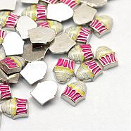 Enamel Style Alloy Cabochons, Floating Charms, DIY for Floating Lockets Glass Living Memory Lockets, Cupcake, Platinum, 8x7x2.5mm(ENAM-S086-05P)