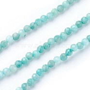 Natural Amazonite Beads Strands, Faceted, Round, 2~2.5mm, Hole: 0.5mm, about 180~200pcs/strand, 14.5~16.1 inch(37~41cm)(G-F619-26-2mm)