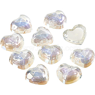 BENECREAT ABS Plastic Imitation Pearl Beads, Half Drilled, Heart, White, 12.5x15x7.2mm, Hole: 1.5mm, 10pcs/box(FIND-BC0003-08)