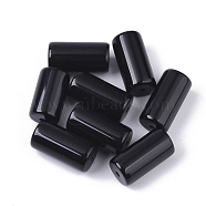 Resin Beads, Opaque, Column, Black, 24x12mm, Hole: 2mm(RESI-S374-40)