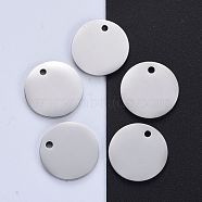 304 Stainless Steel Pendants, Manual Polishing Double Sided, Blank Stamping Tags, Flat Round, Stainless Steel Color, 15x1.8mm, Hole: 1.5mm(STAS-I140-15C-S)