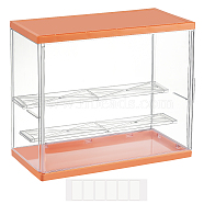 Assembled Rectangle Acrylic Action Figures Display Boxes, 3-Tier Minifigures Case for Model Toy Display, Orange, 27.5x13.5x22.8cm(ODIS-WH0017-096A)