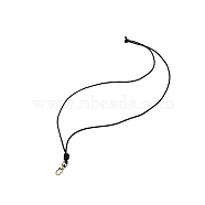 Wax Cord Necklace Makings, with Antique Bronze Color Iron Screw Clasps, for ID Badges Holder, Black, 37.4 inch(96cm)x0.25cm(AJEW-WH0251-20B)