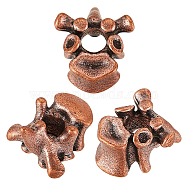 Brass European Beads, Largr Hole Beads, Vertebra, Red Copper, 18x18x11mm, Hole: 5.5mm(KK-WH0031-18R)