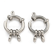 304 Stainless Steel Spring Ring Clasps, Ring, Stainless Steel Color, 14x4mm, Hole: 2.5mm(STAS-G190-17P-D)
