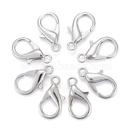 Platinum Plated Zinc Alloy Lobster Claw Clasps, Parrot Trigger Clasps, Cadmium Free & Lead Free, 21x12mm, Hole: 2mm(X-E107)