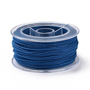 Macrame Cotton Cord, Braided Rope, with Plastic Reel, for Wall Hanging, Crafts, Gift Wrapping, Blue, 1mm, about 30.62 Yards(28m)/Roll(OCOR-H110-01A-04)