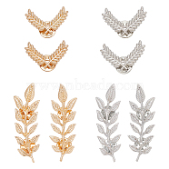 8Pcs 4 Style Alloy Brooch Pin, Fashion Badge for Clothes Shawl, Wheat, Mixed Color, 18~60x20~29x1.5~3mm, pin: 1~1.5mm(JEWB-FG0001-08)