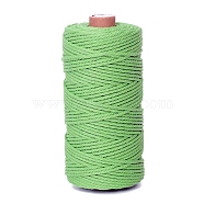 100M Round Cotton Braided Cord, for DIY Handmade Tassel Embroidery Craft, Light Green, 3mm, about 109.36 Yards(100m)/Roll(PW-WG54274-31)