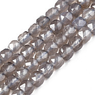 Natural Grey Agate Beads Strands, Faceted, Cube, 5~6x5~6x5~6mm, Hole: 1mm, about 61pcs/strand, 12.60 inch~12.80 inch(32~32.5cm)(G-S359-373)