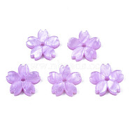 Opaque Acrylic Beads, Sakura, Lilac, 10.5x11x2mm, Hole: 1.2mm(SACR-S273-31E)