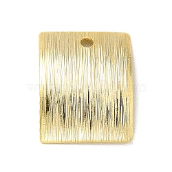 Brass Pendants, Long-Lasting Plated, Cadmium Free & Lead Free, Rectangle, Real 24K Gold Plated, 14x11x0.6mm, Hole: 1.4mm(KK-H435-17G)