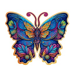 DIY Wooden Assembly Animal Toys Kits for Boys and Girls, 3D Puzzle Model for Kids, Children Intelligence Toys, Butterfly, Packaging: 100x100x35mm(PW-WG0C7EE-01)