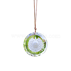 Sun Glass Hanging Suncatchers, for Home Window Garden Decorations, Clear, Pendant: 45x45mm(PW-WG19C70-01)