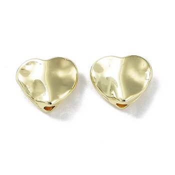 Rack Plating Alloy Beads, Heart, Golden, 9x10x4mm, Hole: 1.6mm