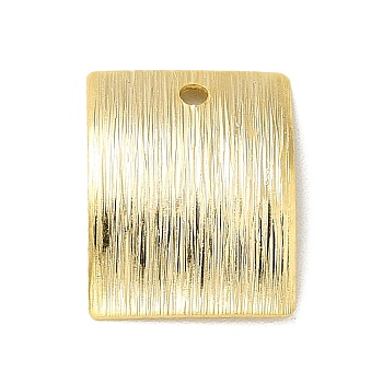 Brass Pendants, Long-Lasting Plated, Cadmium Free & Lead Free, Rectangle, Real 24K Gold Plated, 14x11x0.6mm, Hole: 1.4mm