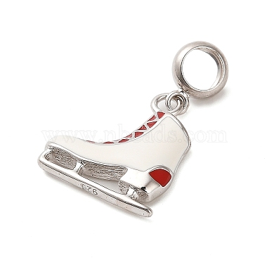 Charms colgantes europeos de plata de ley chapada en rodio 925(STER-P062-02A-03)-2