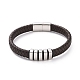 304 Stainless Steel Rectangle Beaded Bracelet with Magnetic Clasps(BJEW-P275-05P)-1