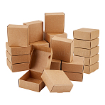 Foldable Square Paper Storage Gift Boxes, Paper Packaging Cases, BurlyWood, 8.5x8.5x3.5cm(CON-WH0110-035D-01)