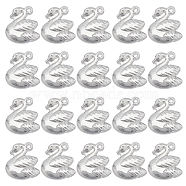 Unicraftale 20Pcs 201 Stainless Steel Charms, Swan, Stainless Steel Color, 15x15x3.5mm, Hole: 1.2mm(STAS-UN0034-72)
