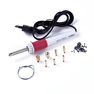 Hotfix Rhinestone Applicator Tool, Type C Plug(European Plug), with Random Color SS16 Rhinestone, White, 18x2.9cm(TOOL-J011-05A)