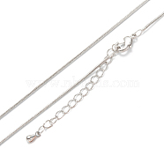 Brass Snake Chain Necklaces, Long-Lasting Plated, Real Platinum Plated, 16.34 inch(41.5cm) (NJEW-K123-07P)
