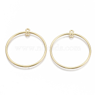 Alloy  2-Loop Link Pendants, Round Ring, Light Gold, 42.5x39x2mm, Hole: 1.8mm(PALLOY-S132-040A-G)