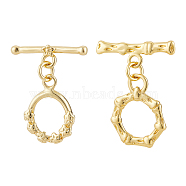 BENECREAT 12 Sets 2 Style Brass Toggle Clasps, with Jump Rings, Long-Lasting Plated, Real 18K Gold Plated, 6 sets/style(KK-BC0004-78)