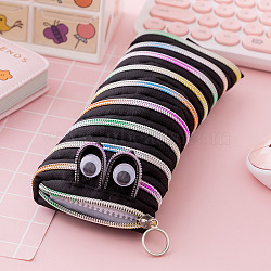 Polyester Cloth Storage Pen Bags, with Zip Lock,  Office & School Supplies, Inchworm-shaped, Colorful, 210x90mm(OFST-PW0001-250I)