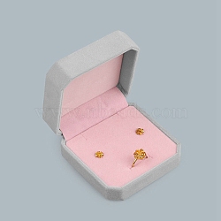 Velvet Box, for Jewelry Set, Square, Pink, 9x9x4.5cm(PW-WG61712-02)