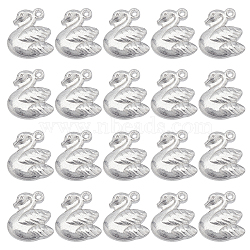 Unicraftale 20Pcs 201 Stainless Steel Charms, Swan, Stainless Steel Color, 15x15x3.5mm, Hole: 1.2mm(STAS-UN0034-72)
