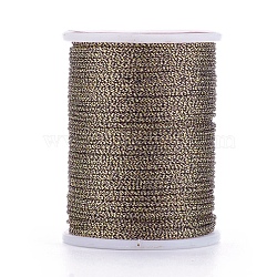 Polyester Metallic Thread, Olive, 1mm, about 7.65 yards(7m)/roll(OCOR-G006-02-1.0mm-07)