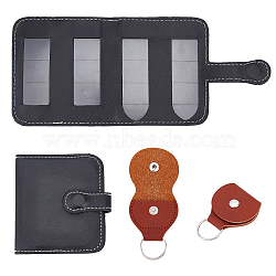 CHGCRAFT 4Pcs 2 Style PU Leather Card Package, Guitar Pick Bag, Mixed Color, 98.5~111x47~97x7~12mm(AJEW-CA0001-84)