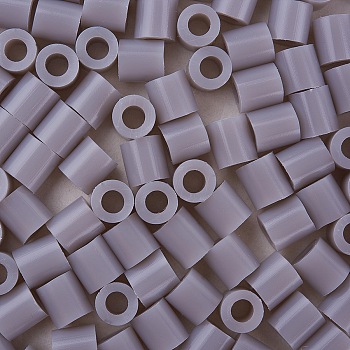 1 Box 5mm Melty Beads PE DIY Fuse Beads Refills for Kids, Tube, Gray, 5x5mm, Hole: 3mm, about 500pcs/box