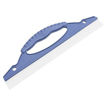 Plastic Scraper, D-shape, for Cleaning Tools with Automotive Glass Accessories, Marine Blue, 92x311x16.5mm, Hole: 10mm and 30.5x128mm.